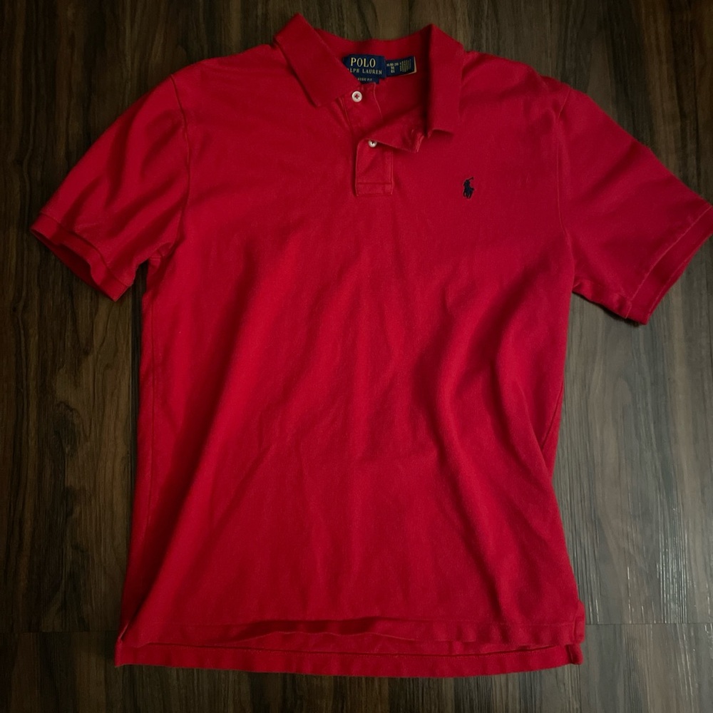 Ralph Lauren Red Polo Shirt Classic Style